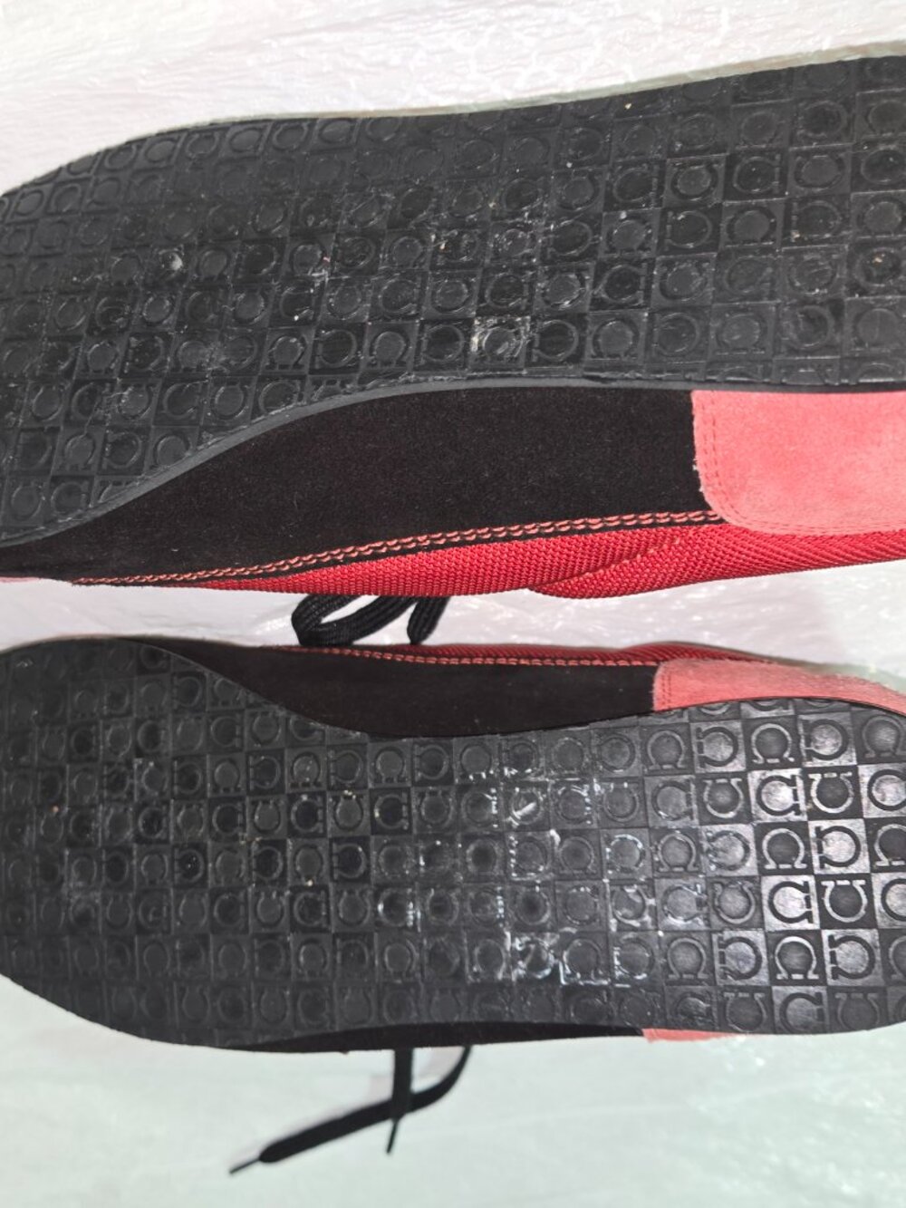 Salvatore Ferragamo Sport Red & Black Suede Mesh Sneakers Women's US 9 EU 39.5 - Picture 8 of 9